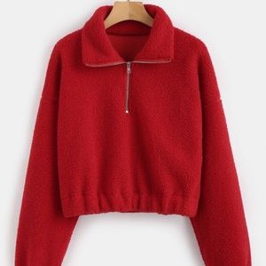 Half Zip Faux Fur Teddy Bear style Sweatshirt